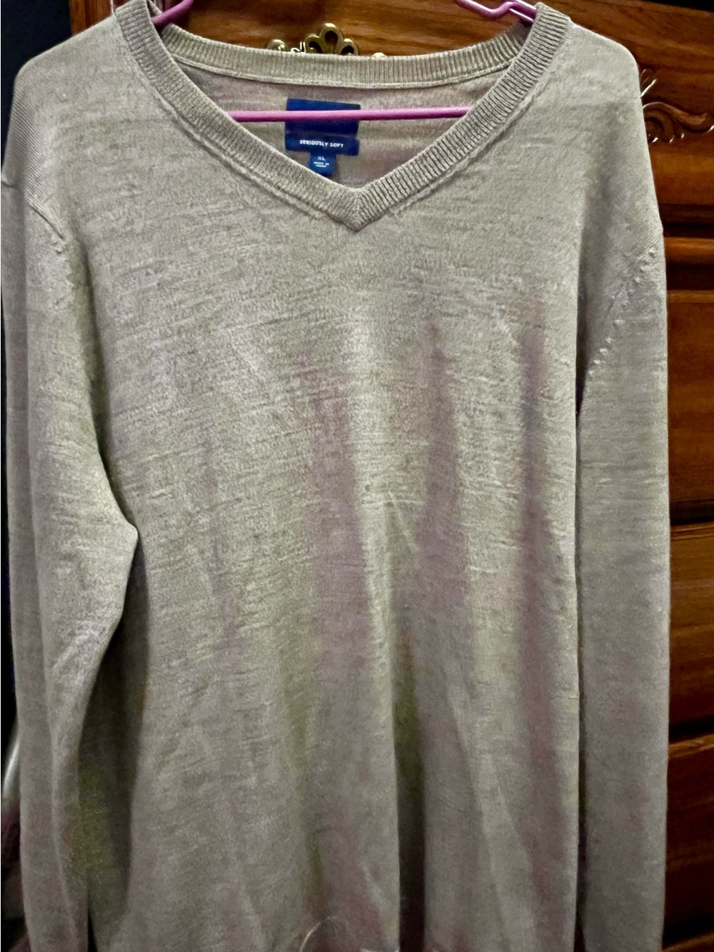 Apt. 9 Men’s V-Neck Sweater in Light Gray size XL